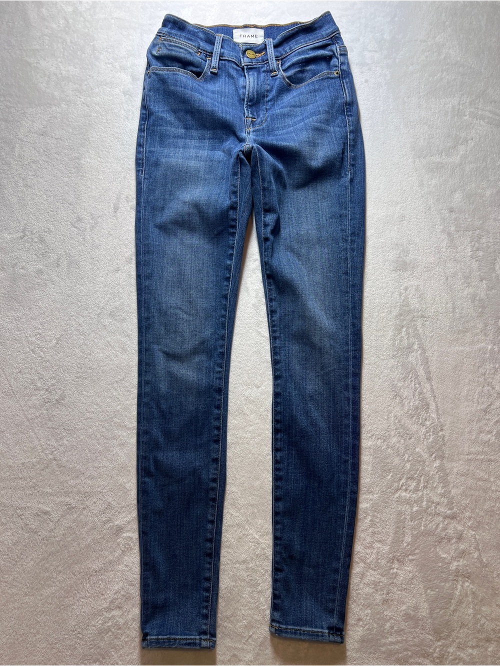 Frame Le High Skinny Jeans Womens 24 Blue Denim Mid Rise
